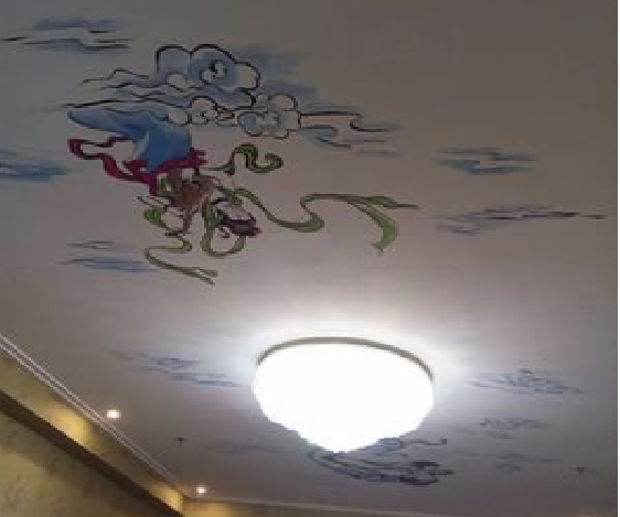 清丰如何快速绘制天花板上的手绘墙？