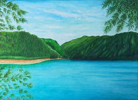 清丰在墙绘中，如何绘画绿水青山？